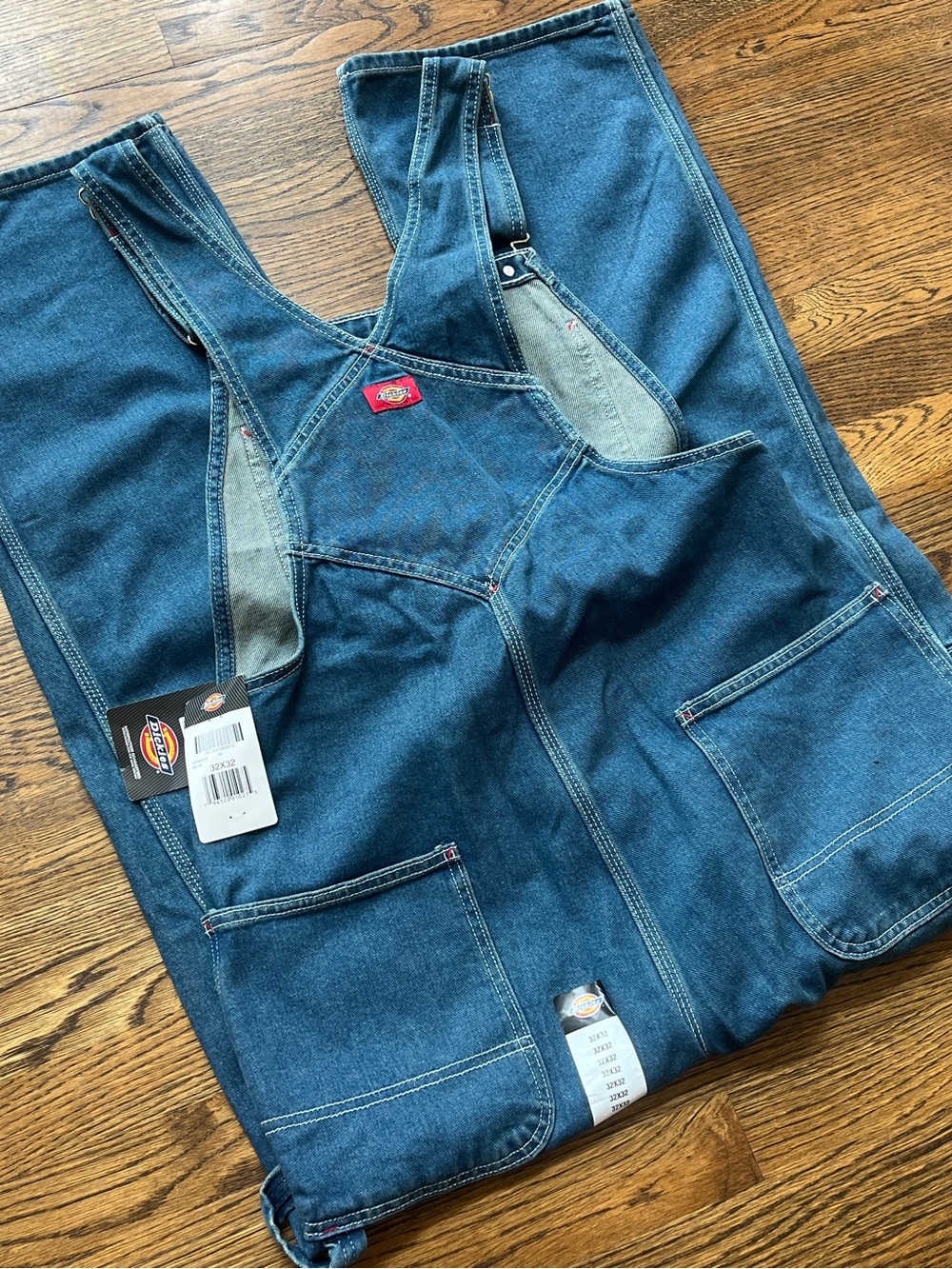 Men’s Dickies Indigo Denim Carpenter Overalls with Logo Tag - Picture 5 of 5